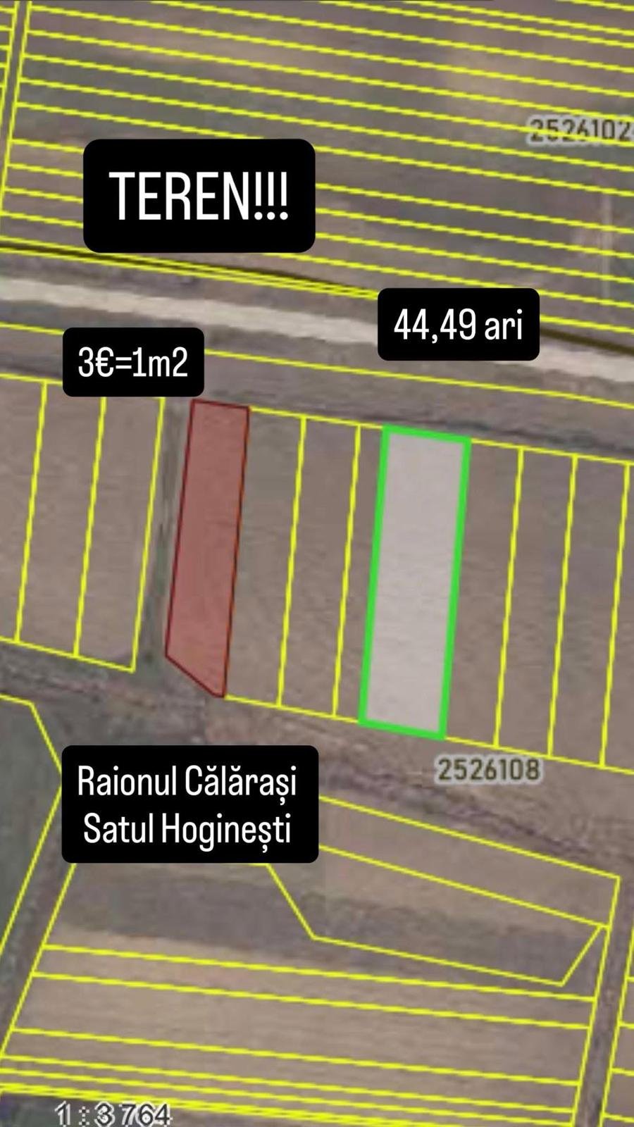 Teren agricol 4449 m2 la drumul principal M5 (Betoncă)